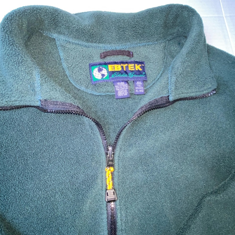 Vintage Eddie Bauer Ebtek Full Zip Fleece Jacket Men’s XL Tall Green